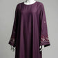 Floral Embroidered Mahroon Abaya