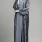 Dark Grey Printed Front-Closed Abaya
