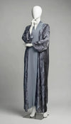 Dark Grey Printed Front-Closed Abaya