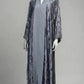 Dark Grey Printed Front-Closed Abaya