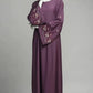 Floral Embroidered Mahroon Abaya