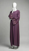 Floral Embroidered Mahroon Abaya