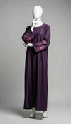 Floral Embroidered Purpul Abaya