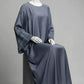 Floral Embroidered Grey Abaya