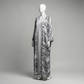 Cream Printed Front-Closed Abaya