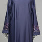 Floral Embroidered Dark Purpul Abaya