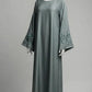 Floral Embroidered Olive Abaya