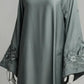Floral Embroidered Olive Abaya