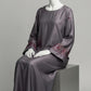 Floral Embroidered Coffee Abaya