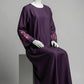 Floral Embroidered Purpul Abaya