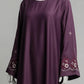 Floral Embroidered Mahroon Abaya