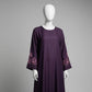 Floral Embroidered Purpul Abaya