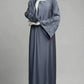Floral Embroidered Grey Abaya